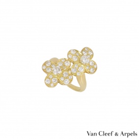 Van Cleef & Arpels Yellow Gold Diamond Trefle Ring Van Cleef & Arpels Yellow Gold Diamond Trefle Ring